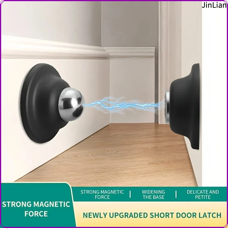 New Punch-free Short Door Stopper: Anti-collision Door Suction Holder for Bathroom/Toilet Door Back Fixation,Easy Installation