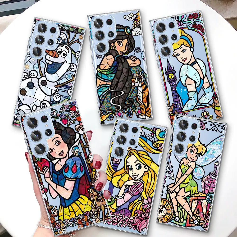 Disney Princess Phone Case for Samsung Galaxy S20 FE S23 S24 S10 Lite S22 S21 Ultra S10e S9 Plus S8 Transparent TPU Cover Shell