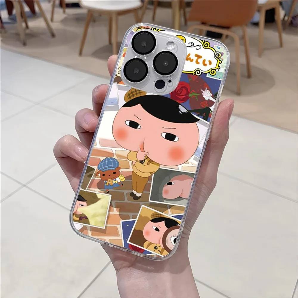 Cute Butt Detective  Phone Case For iPhone 11 12 Mini 13 14 15 Pro XS Max X 8 Plus SE XR Transparent Shell