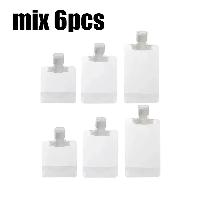 3-12PCS 30/50/100ML Reise Größe Leere Squeeze Beutel Nachfüllbare Shampoo Toilettenartikel Conditioner Auslaufsicher reise Beutel