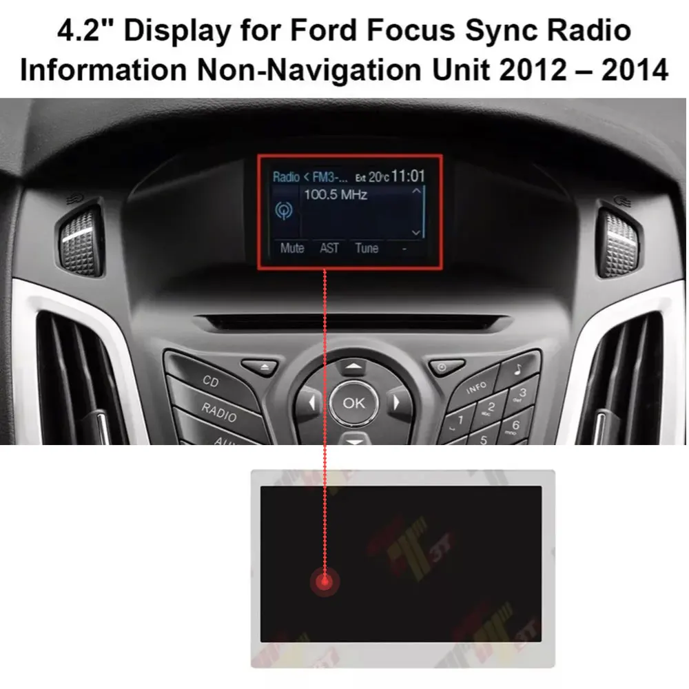 

LCD 4.2" Dashboard Display Ford Focus Fusion Non-Navigation Sync Radio Information Screen for Vehicle