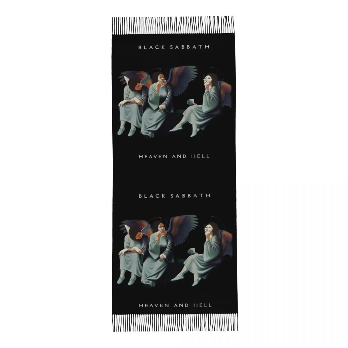 Damska szal ze sznurkiem czarna sabbat z długim zimowa, jesienna szal muzyka rockowa odzież na co dzień szaliki paszmina