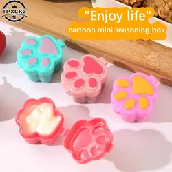 Lunch Bento Soy Sauce Box Container Cute Design Flower Paw Plastic Condiment Dispenser Mini Salad Tomato Sauce Dressing Bottle