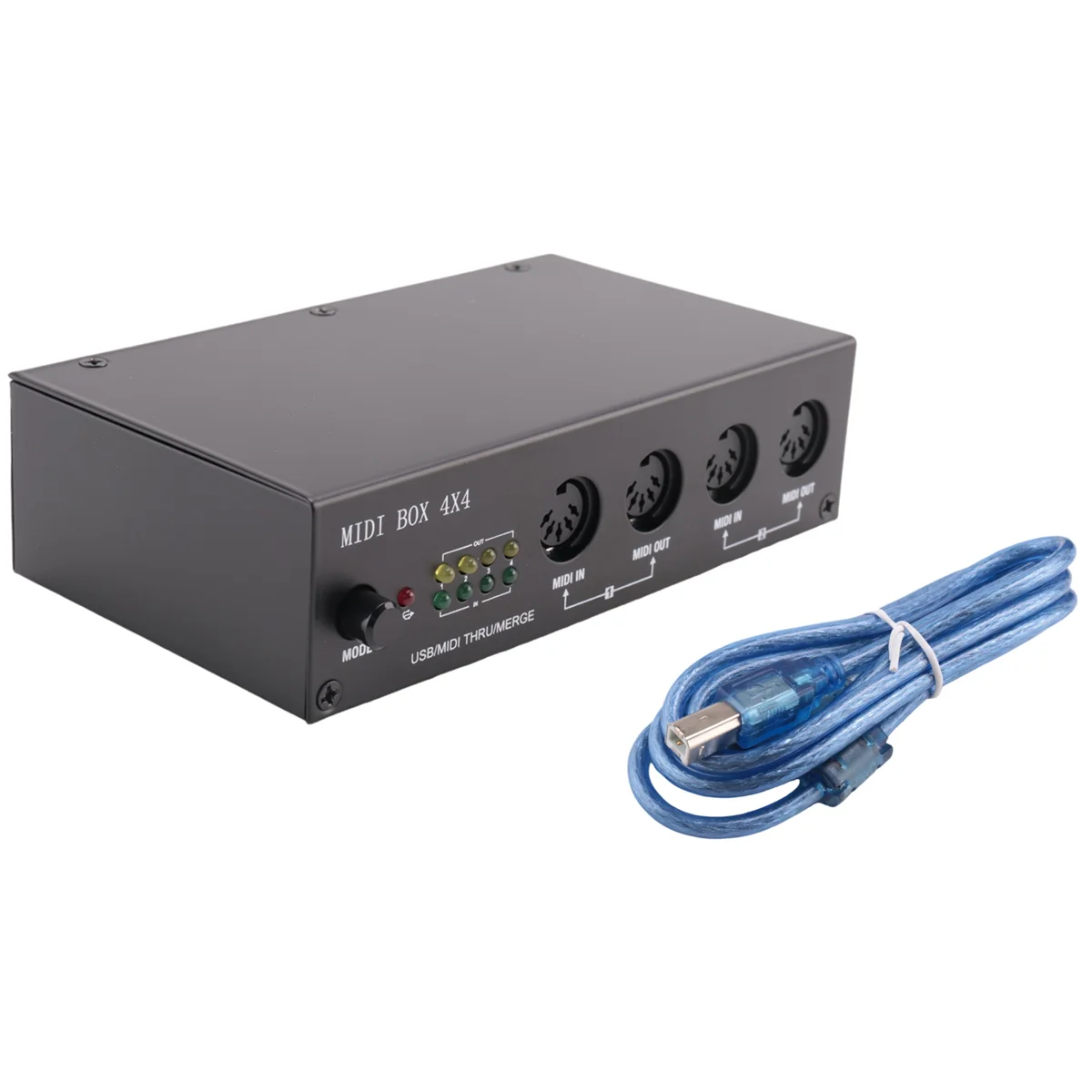 ABZV-MIDI Box Музыкальные инструменты USB MIDI-интерфейс Мерсевая сквозная коробка 64 MIDI-канали