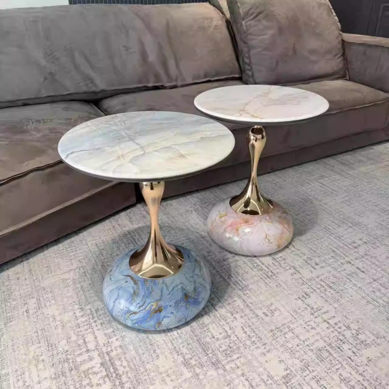 Mesa auxiliar minimalista italiana, mesa de centro de lujo nórdica, mesas de centro creativas y estéticas para sala de estar, muebles