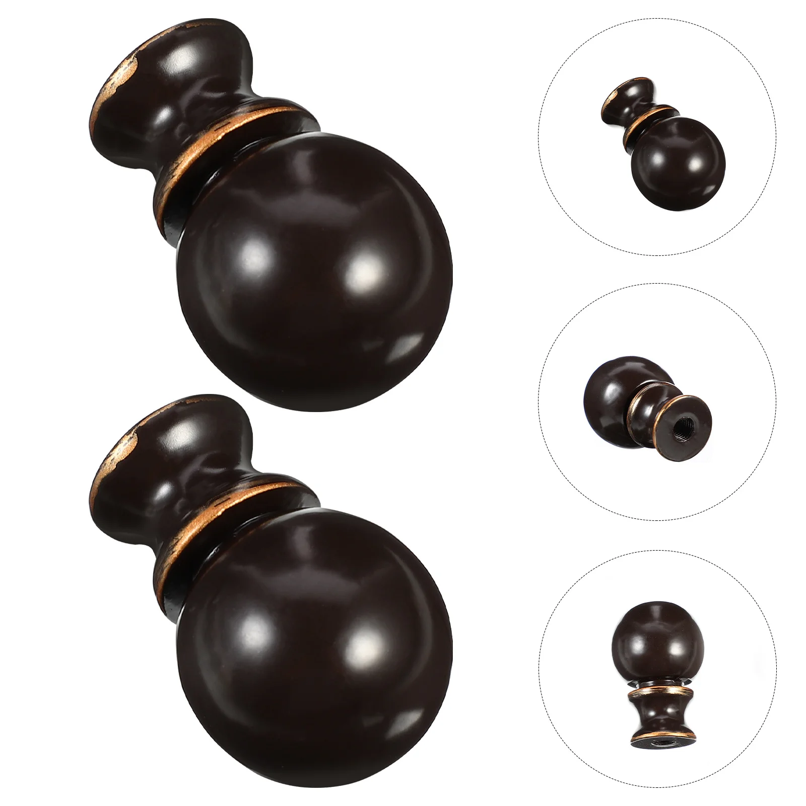 

2pcs Metal Lamp Finial Zinc Alloy Light Screw Cap Decorative Lamp Knob Table Floor Light Decoration Accessories Durable Color