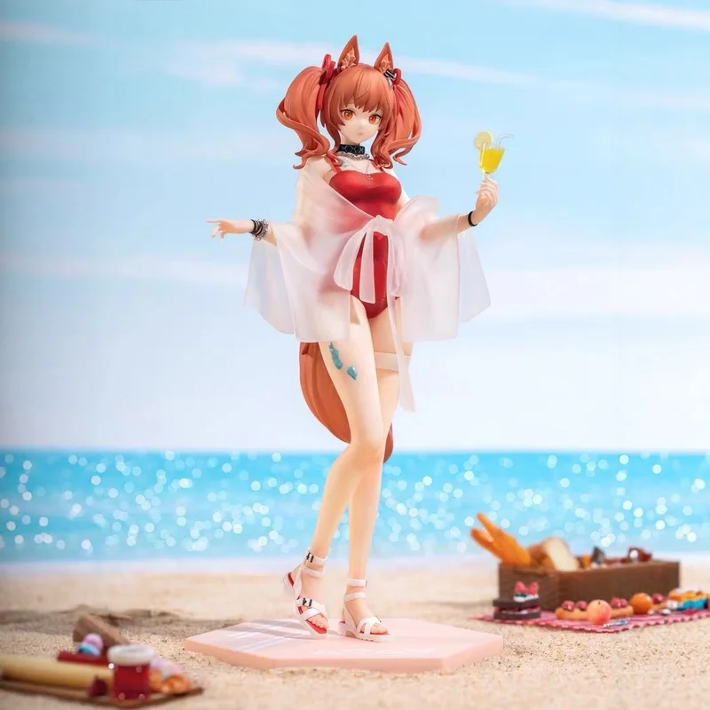 Myethos Arknights Angelina Shining Texas Summer Swimsuit Anime Figure Pvc Statue Desktop Decor Gift Computer Case Ornament