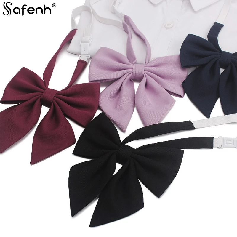 

1PCJapanese Fashion School Girl JK Bow Tie Female Ladies solid Color Bow Tie Student Uniforms Shirts Casual Bank Worker Butterfl