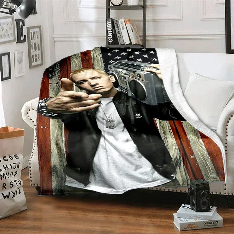 

E-Eminem hip-hop singer printed blanket, fashionable and warm flannel blanket, picnic blanket, bed blanket, birthday gift