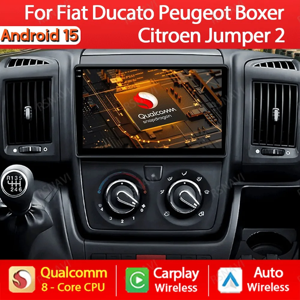 

Android 15 Car Radio For Fiat Ducato 3 2006 - 2022 Carplay Auto Multimedia Stereo Player GPS Navi BT 360 Camera 4G WIFI QLED DSP