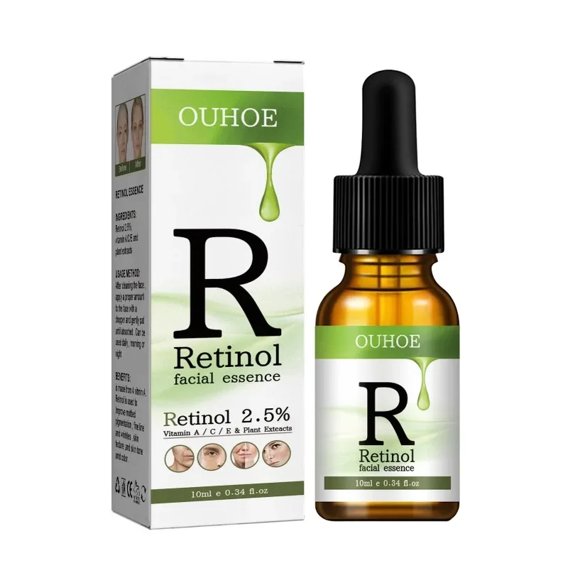 Retinol Whitening Anti-Envelhecimento Soro Facial, Rugas Essência, Iluminar Rosto, Cuidados Com A Pele, Levantamento, Refirmamento, Olho, Desvanecer-se Linhas Finas, Hidratar