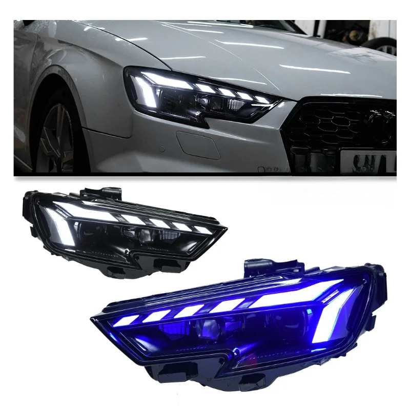 

Suitable for A3 Upgrade Headlights for 2017-2020 A3 to RS Style LED Headlamp DRL High Configure Projector Lens Car Front Lig