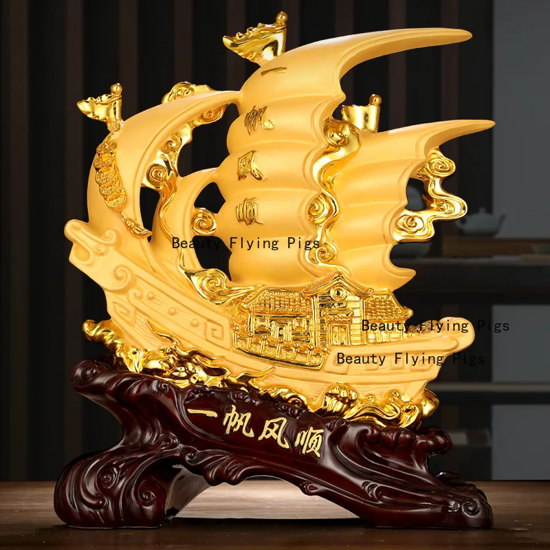 

Resin Sailboat Ornament Creative Home Decoration Luxury Living Room, Wine Cabinet, Office Desk, Handicrafts Figurine
