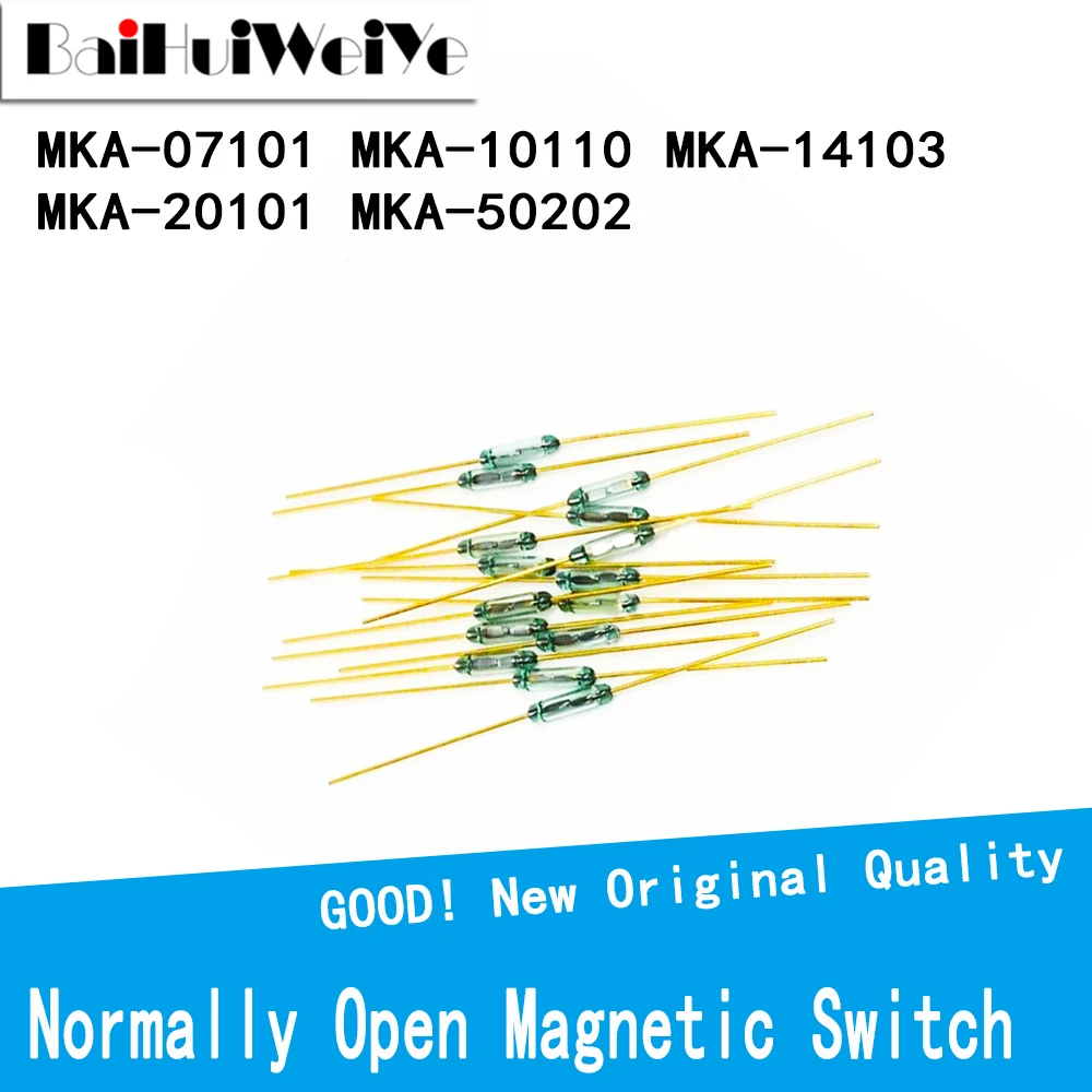10 Pçs/lote MKA07101 MKA10110 MKA14103 MKA20101 MKA50202 Reed Switch Sensor de Interruptor Magnético N/O SPST Interruptor Magnético Normalmente Aberto