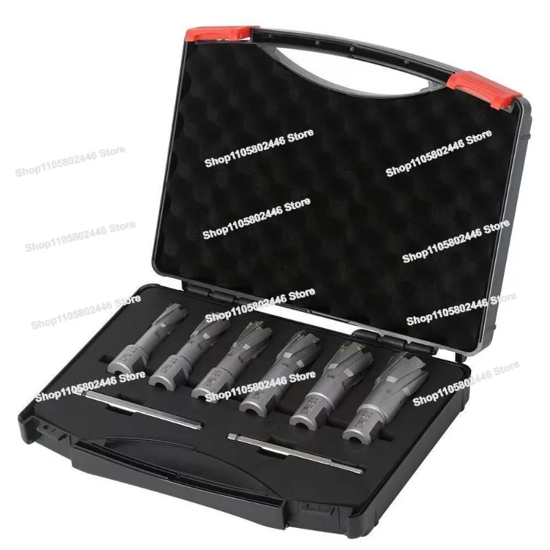 6-Piece Set Hollow Drill Bit Magnetic Bit Core  Bit Carbide  Steel Plate Hole Opener Extended Punching