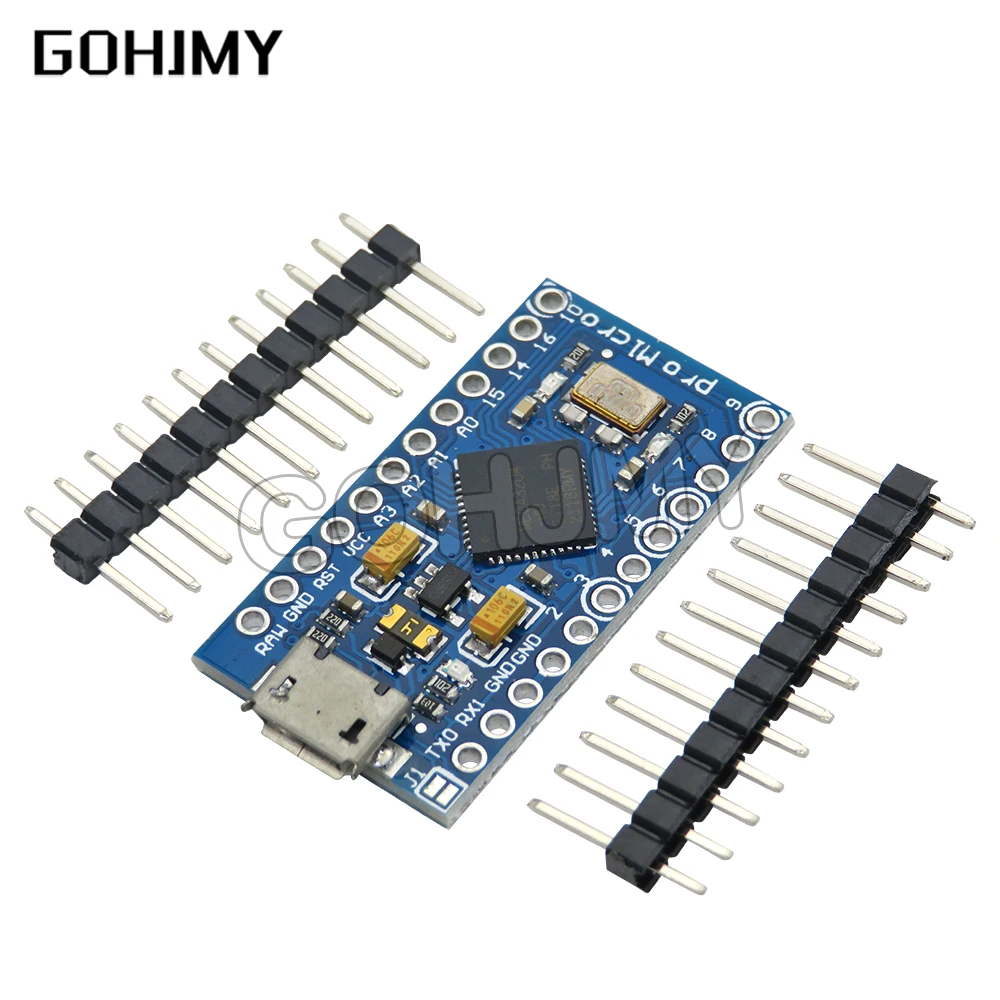 PUMUDDSY Pro Micro ATmega32U4 5V 16MHz Chip ersetzt ATmega328 für Arduino Pro Mini mit 2-reihigem Pin-Header für Leonardo UNO R3