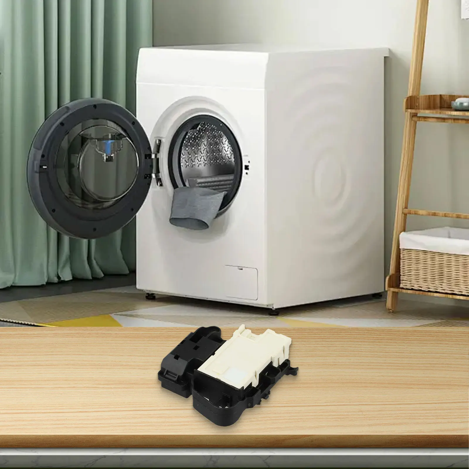 Interruptor de retardo de tiempo para cerradura de puerta de lavadoras Haier ZV447, compatible con los números de pieza 0024000128A y D, enfocado en la seguridad