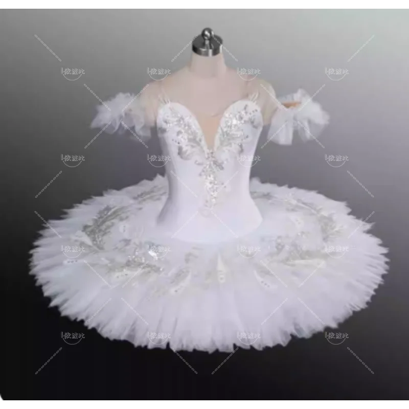 Tutú de Ballet profesional de Lago de los cisnes blancos para niños y mujeres, disfraces de baile de fiesta de bailarina, vestido de Ballet para niña