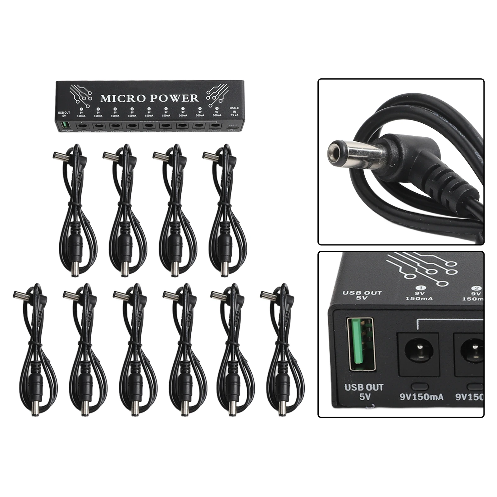 For Live Use 15.2*8.4*5.4cm 9-Way Power Supply Audio Equipment Easy Transport Efficient Operation Enhanced Safety