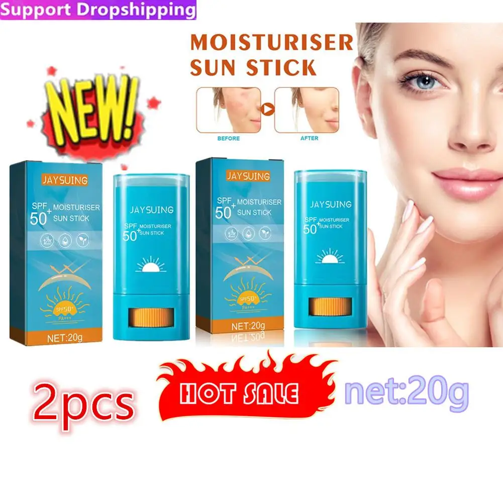 2pc New Sunscreen Stick SPF 50+ PA+++ UV Protection Antioxidant Sunscreen Cream Light Texture Korea For All Skin Types Cosmetics