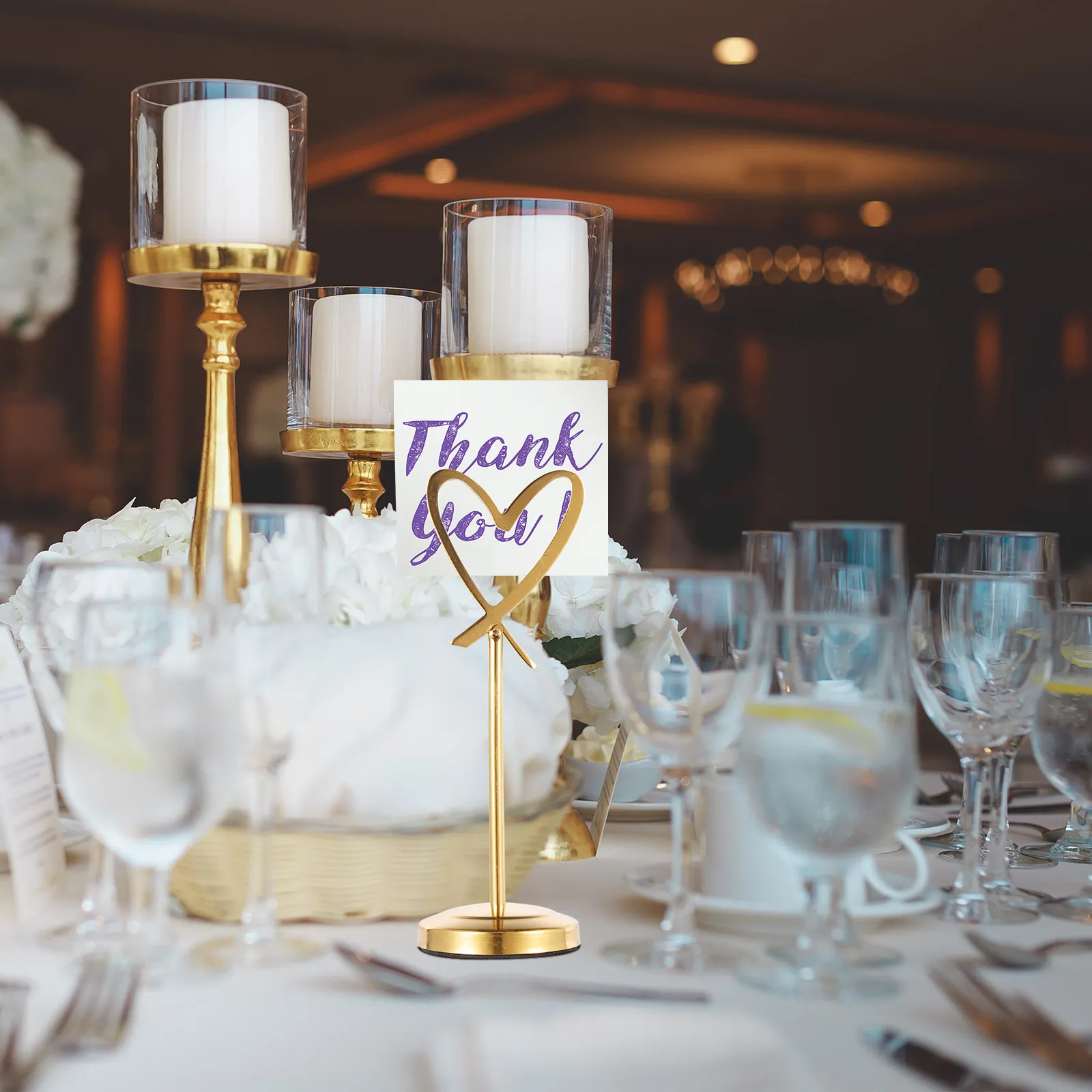 

Heart Shape Table Number Holder Place Cards Stand for Wedding Reception Restaurant Party Banquet Photo Memo Clip Holder Table