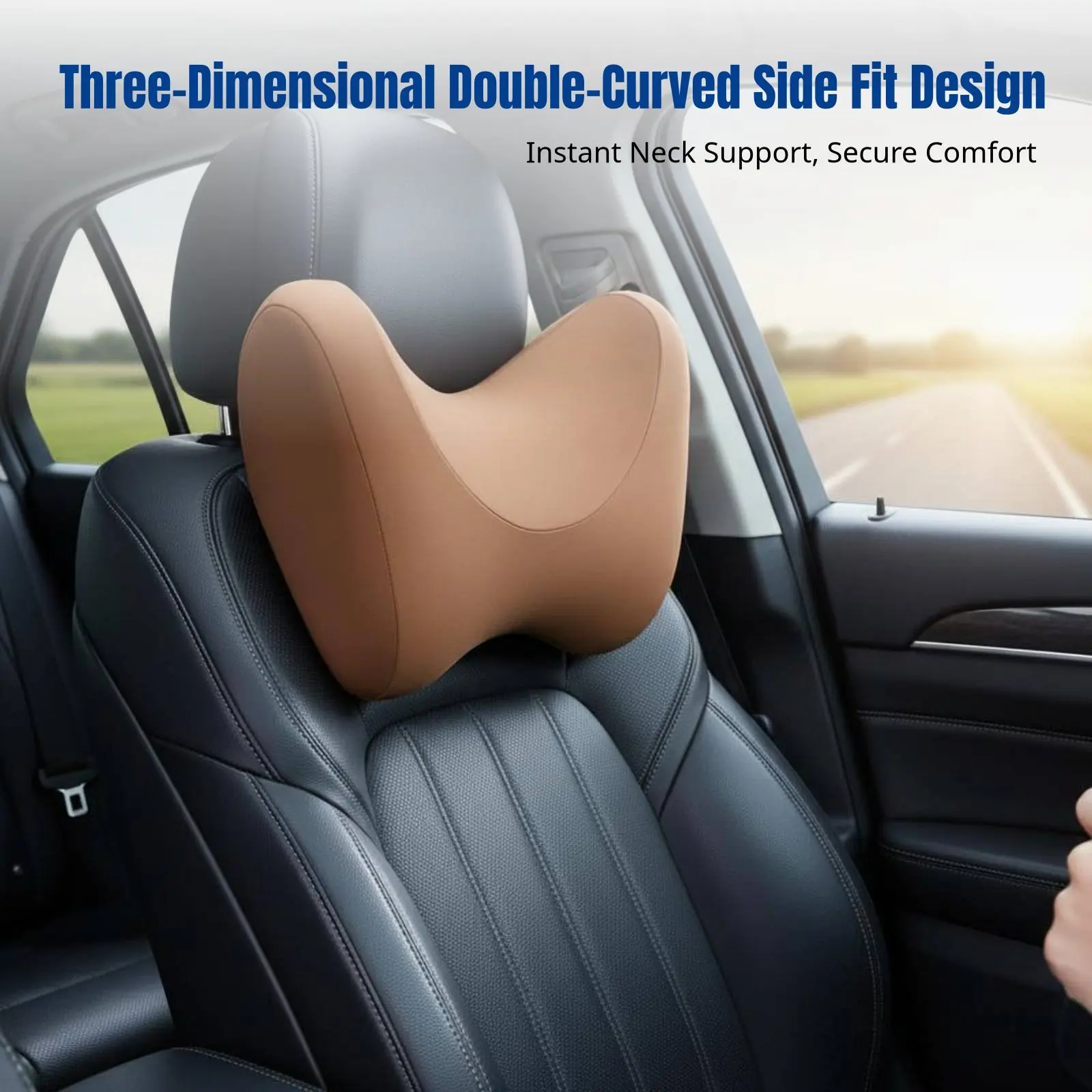 

Car Headrest Neck Support Pillow, Viscoelastic Foam, Ergonomic, Adjustable, Universal, Comfortable Rest