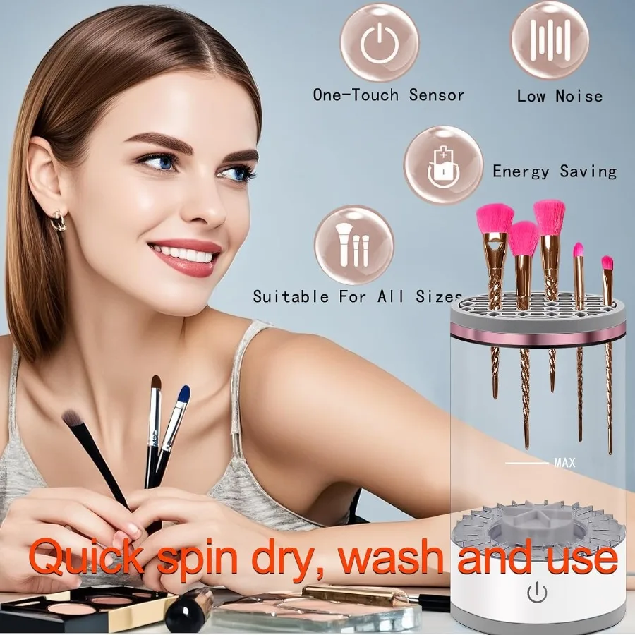 Elektrische Make-up-Pinsel-Reinigungsmaschine: Tragbare Gesichtsschönheitspinsel, Reinigungsmixer mit Silikonhalter, Gesichtspflege-Werkzeug zum Waschen