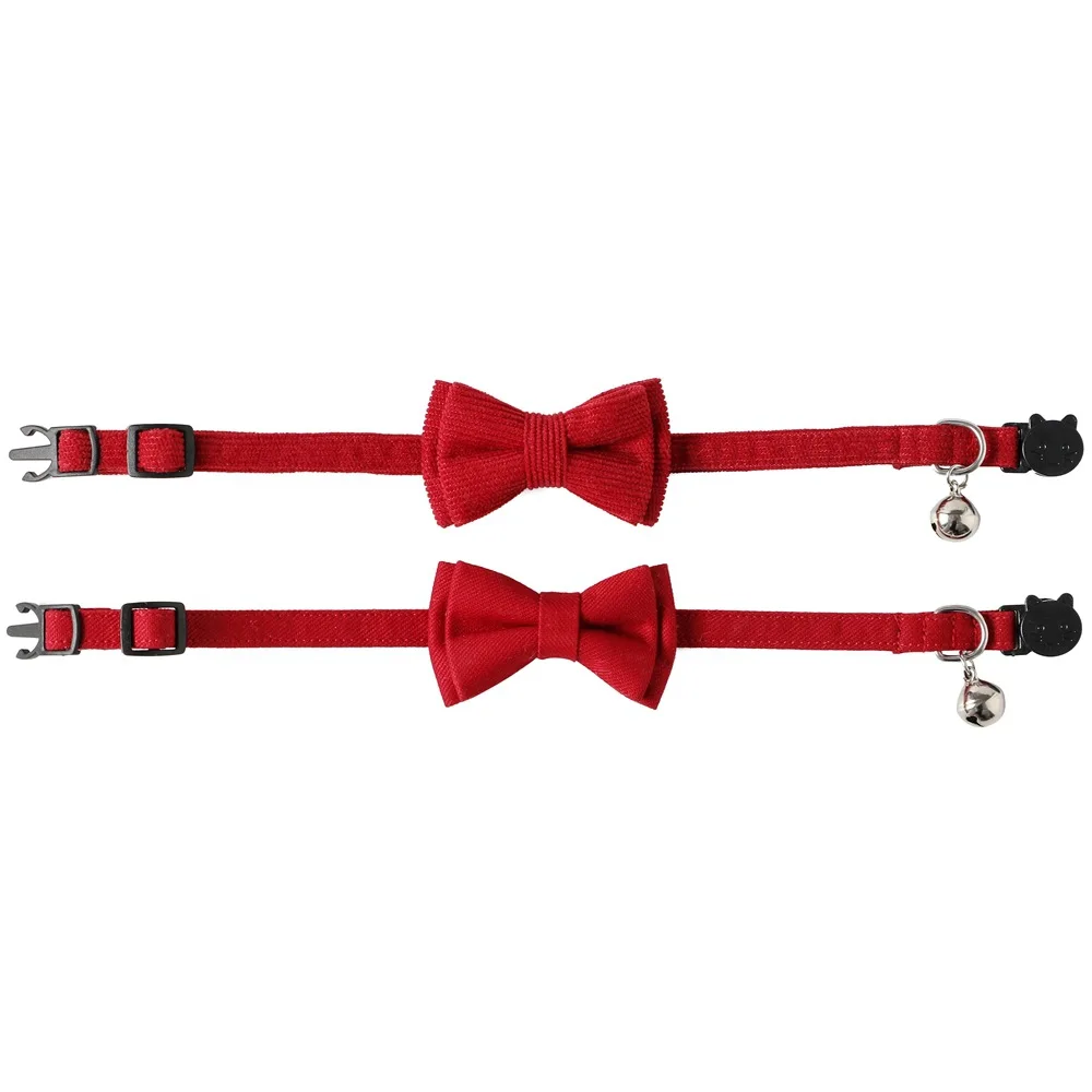 SucadoPet Katzenhalsband mit Roter Fliege Schnellverschluss Valentinstag Hochzeit Party Breakaway Katzenhalsband Schleifendesign Haustierzubehör – Detail 11