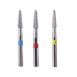 3 Grits Carbide Nail Drill Bit Electric Milling Cutter for Manicure Rotate Burr Remove Gel Polish Tools Nail Files Accesories
