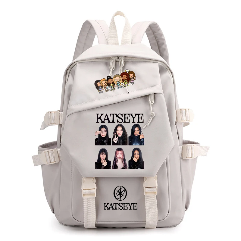 New Katseye Beautiful Chao Tour Backpack Large Capacity Schoolbag Student Bookbag Boy Girl Stationary Backpack Laptop Rucksack