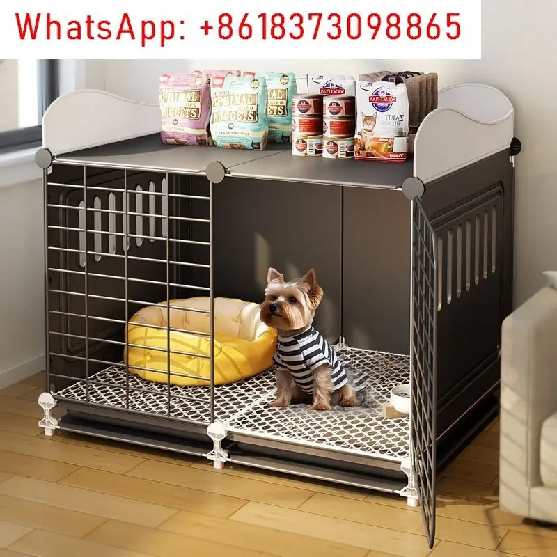 Dog Cage Small Dog Household Indoor Winter Insulation Kennel Toilet Integrated Puppy Pet Cage Bi Bear Dog Fence