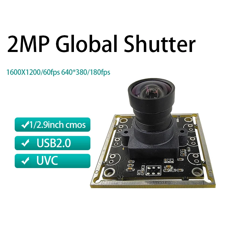 

2MP Global Shutter Color Automatic Exposure Camera Module for High Speed Motion Capture USB Drive Free 180FPS