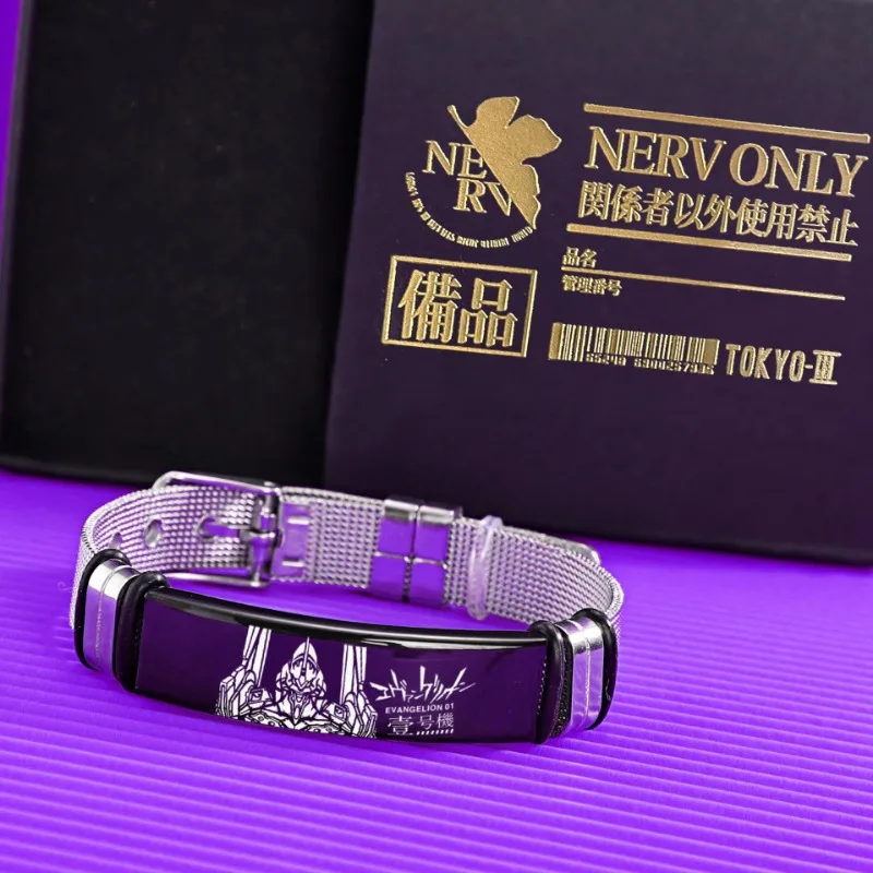 Neon Genesis Evangelion Cartoon Peripheral Bracelet Ayanami Rei Asuka Stainless Steel Anime Fashion Accessories Boys Girls Gift