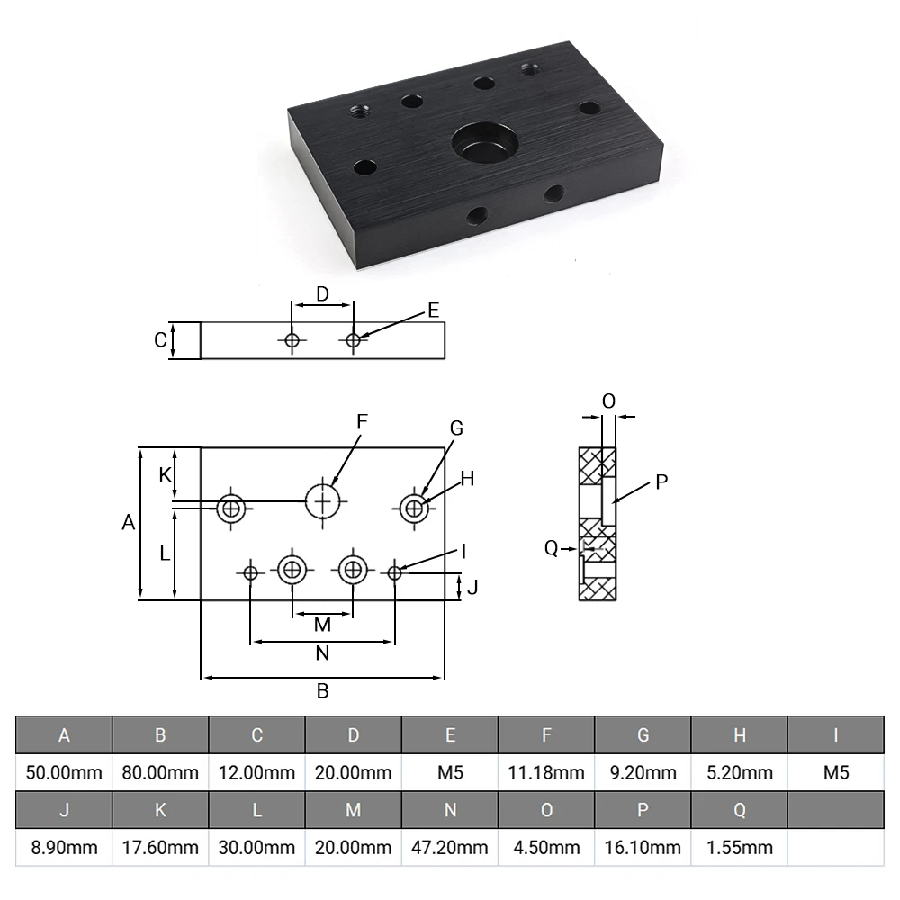Openbuilds C-Beam eindmontageplaat voor C-Beam lineaire actuator CNC-router 3D-printer - accessoire voor lineaire railsysteem