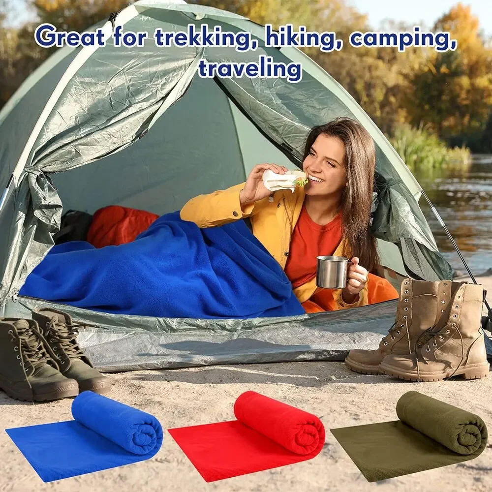 Saco dormir lana, sábanas viaje polares ultraligeras portátiles adultos, tienda camping outdoor, cama, saco dormir cálido forro image 5