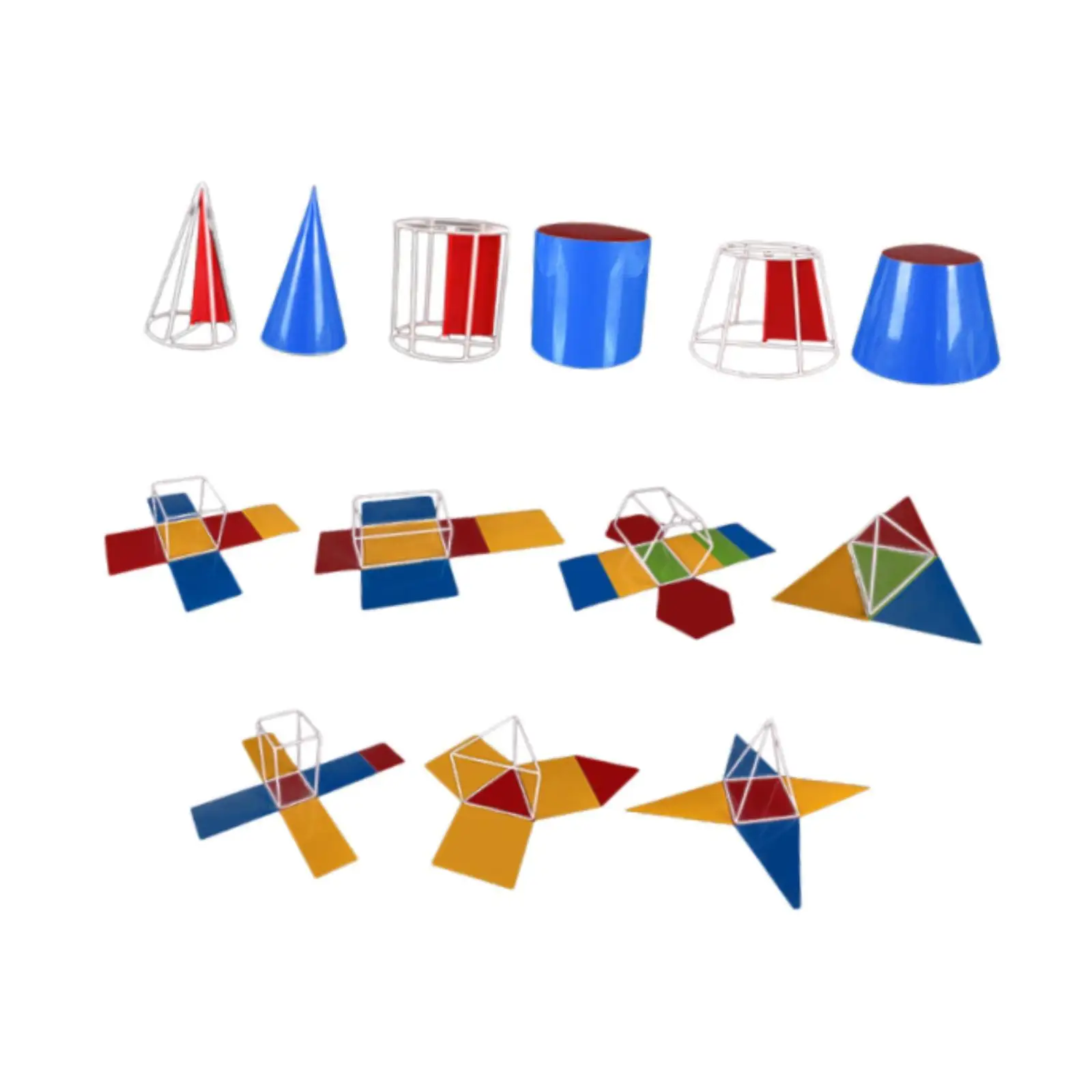 

10x Folding Geometric Shapes Cylinders for Home School Supplies Kindergarten