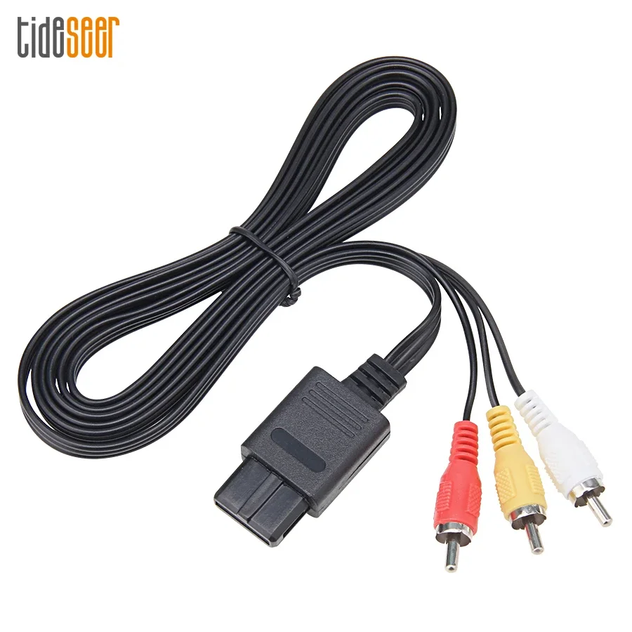 1.8M 6FT AV TV Audio Video RCA Stereo Cable Cord For N64 SNES GC Gamecube NGC for Nintendo 64 Game Cube Connectors