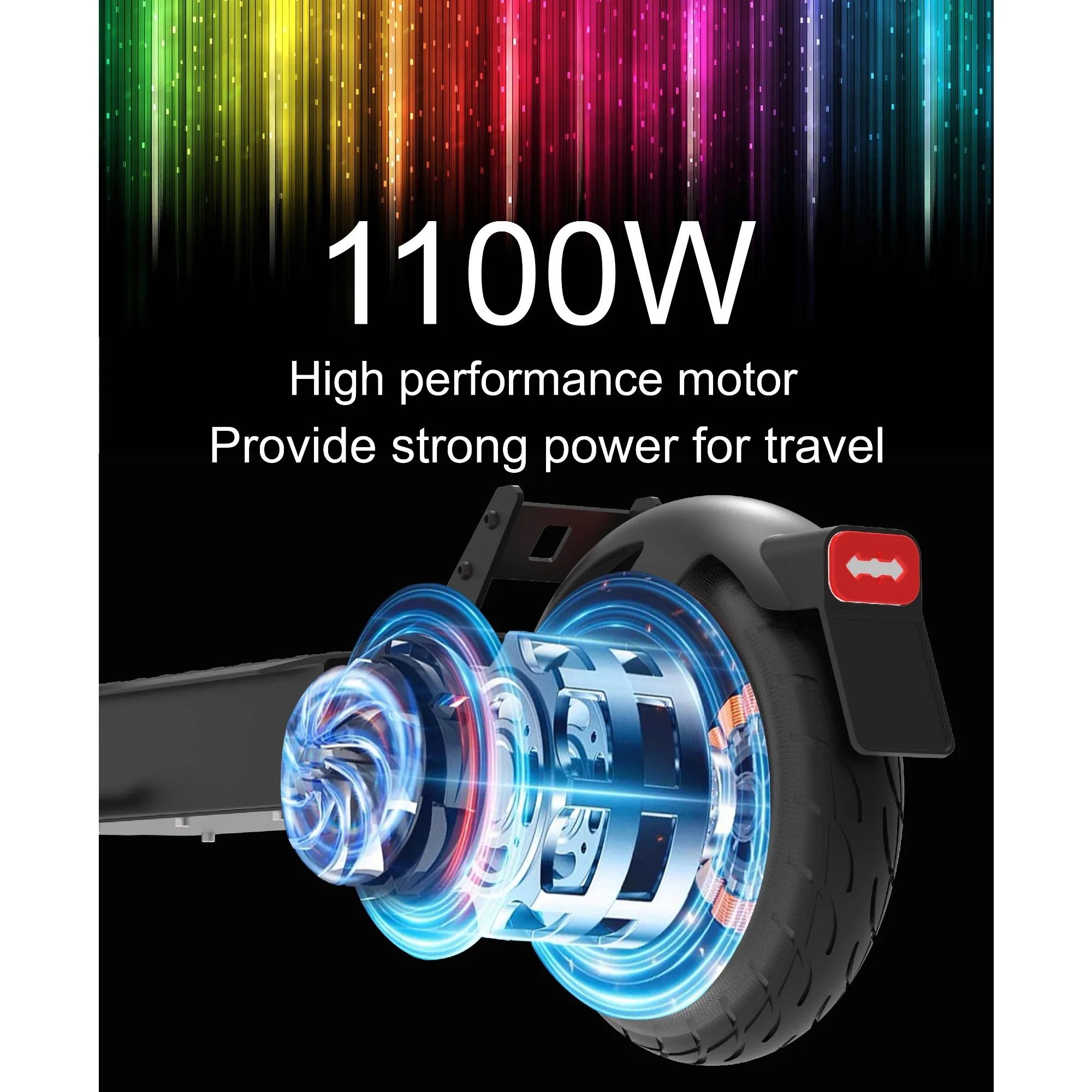 سكوتر كهربائي DT08 للبالغين، طاقة ذروة 1100 وات، بطارية 48 فولت 13 أمبير في الساعة، إطارات مفرغة مقاس 10 بوصات، نظام تعليق مزدوج سكوتر إلكتروني قابل للطي #2