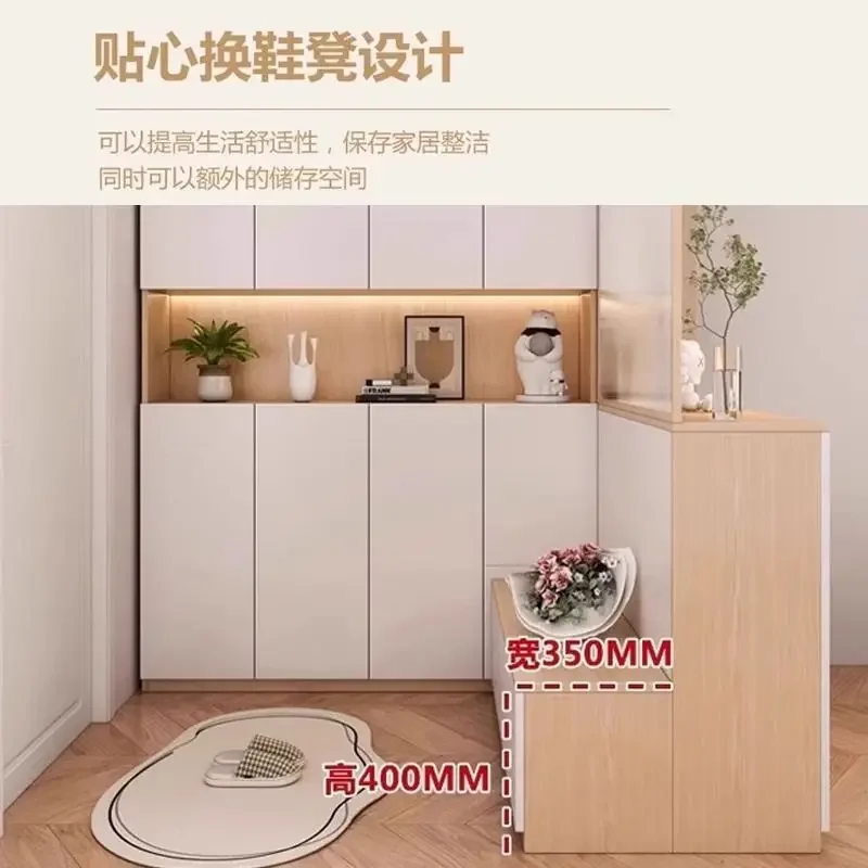 Customizable popular entrance cabinet, corner shoe cabinet, integrated screen partition cabinet, shoe change stool