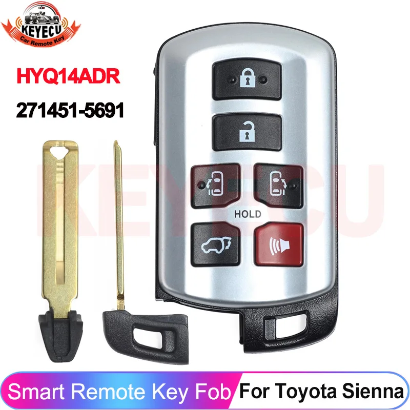 

Умный пульт дистанционного управления KEYECU HYQ14ADR для Toyota Sienna 2011 2012 2013 2014 2015 2016 2017 2018 2019 брелок 271451-5691 314,3 МГц 4D чип
