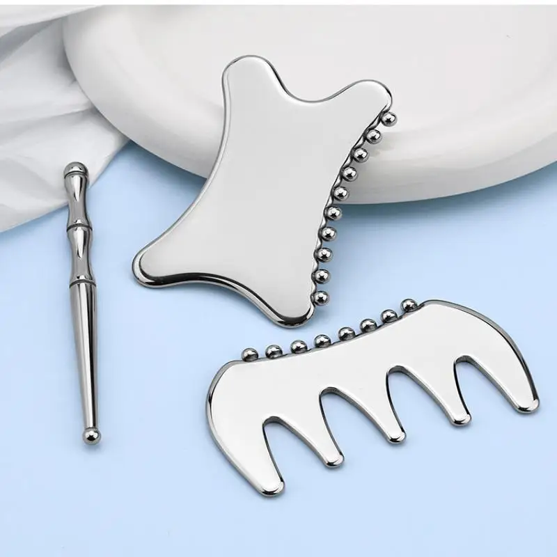 

Доска Гуаша Массаж Гуаша для лица Массажер для тела из нержавеющей стали Скребок для лица SPA Гуаша Скребок для шеи и спины