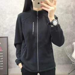 Autumn Winter Polar Fleece Warm Coat Women Sweatshirt Outdoor Sports Casual Zipper Cardigan Jacket Top Slim Teenagers Couple