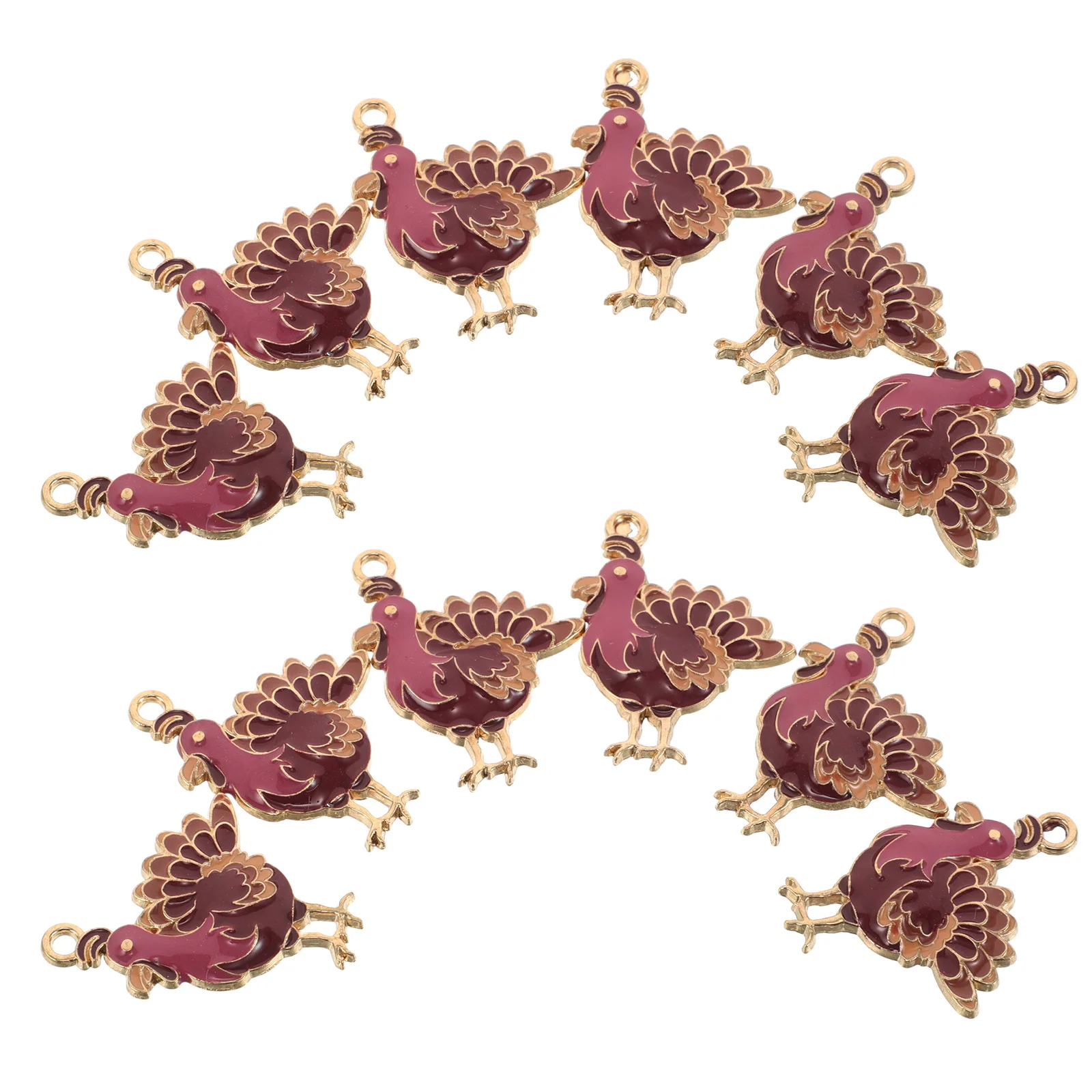 

24Pcs Turkey Charms Thanksgiving Jewelry Alloy Pendants DIY Necklace Earring Fall Decorations Turkey Craft Supplies