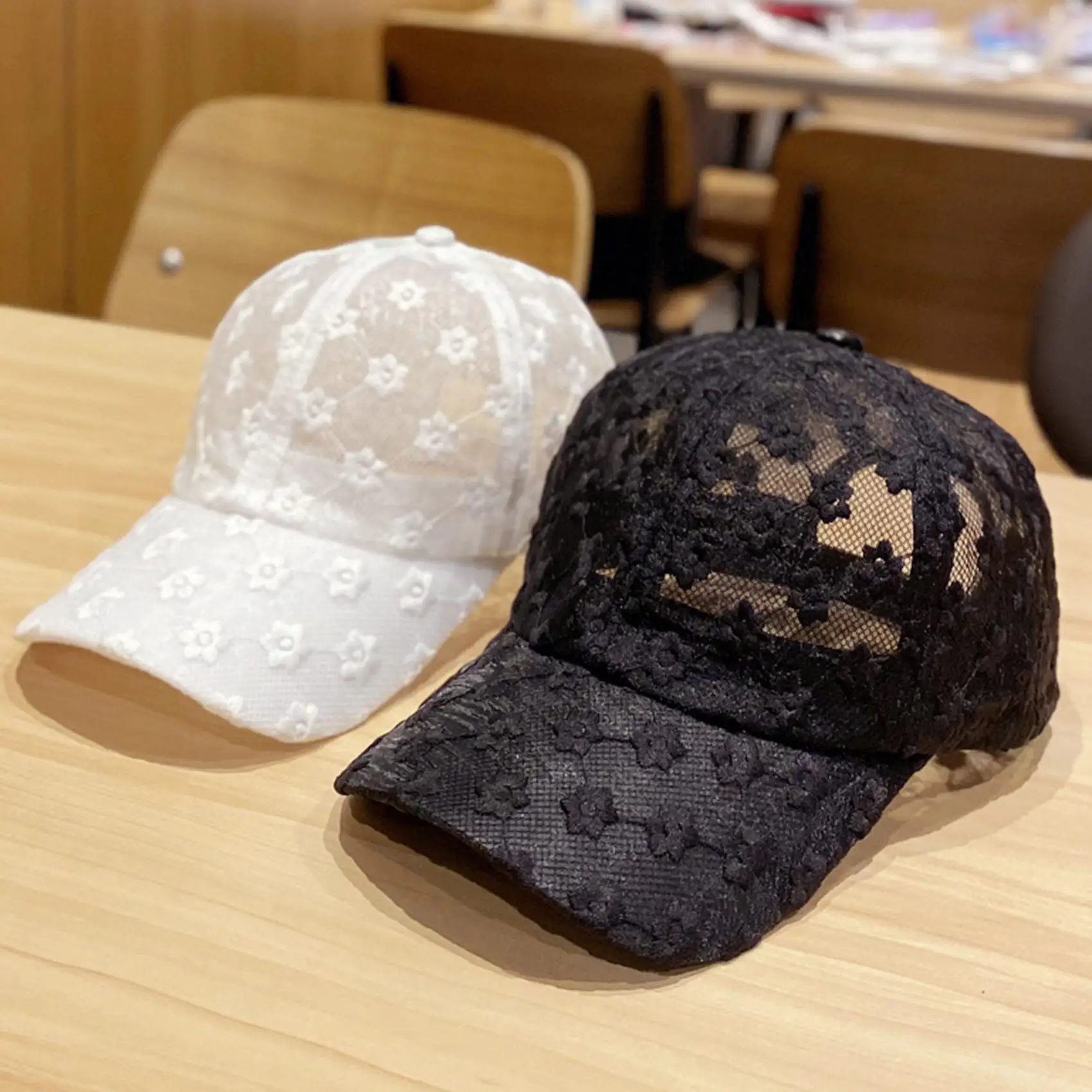 

Summer Lace Hat Cotton Baseball Cap for Women Breathable Mesh Girls Snapback Hip Hop Fashion Female Caps