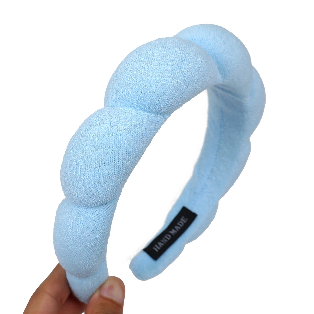 1Pcs Twisted Bubble Headband Fluffy Comfortable Wash Face Hair Hoop Spa Yoga Makeup Head Band For Women Girls Hair Accessories