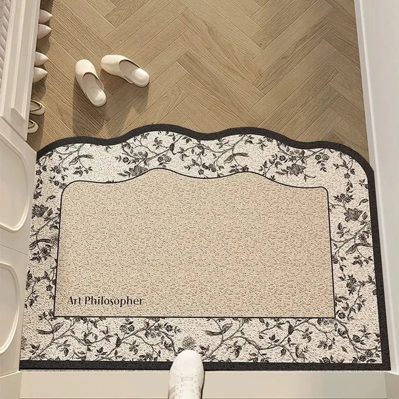 Korean Style Cake Shaped Entrance Mat Pvc Silk Circle Entrance Mat Dirt Resistant Non Washable Carpet Door Entrance Rug