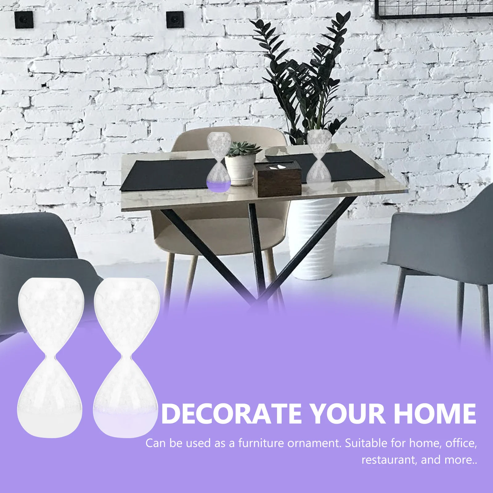 

2Pcs Singing Bubble Hourglass Desktop Ornament Unique Colorful Design Timer Adornment for Home Office Restaurant Elegant Home