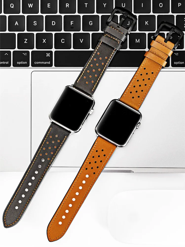 Cinturino in pelle per cinturino Apple watch 45mm 44mm Ultra2 49mm 40mm 42mm 38/41mm 44 45mm Retro bracciale iWatch serie 9 8 7 4 5 6 3 se