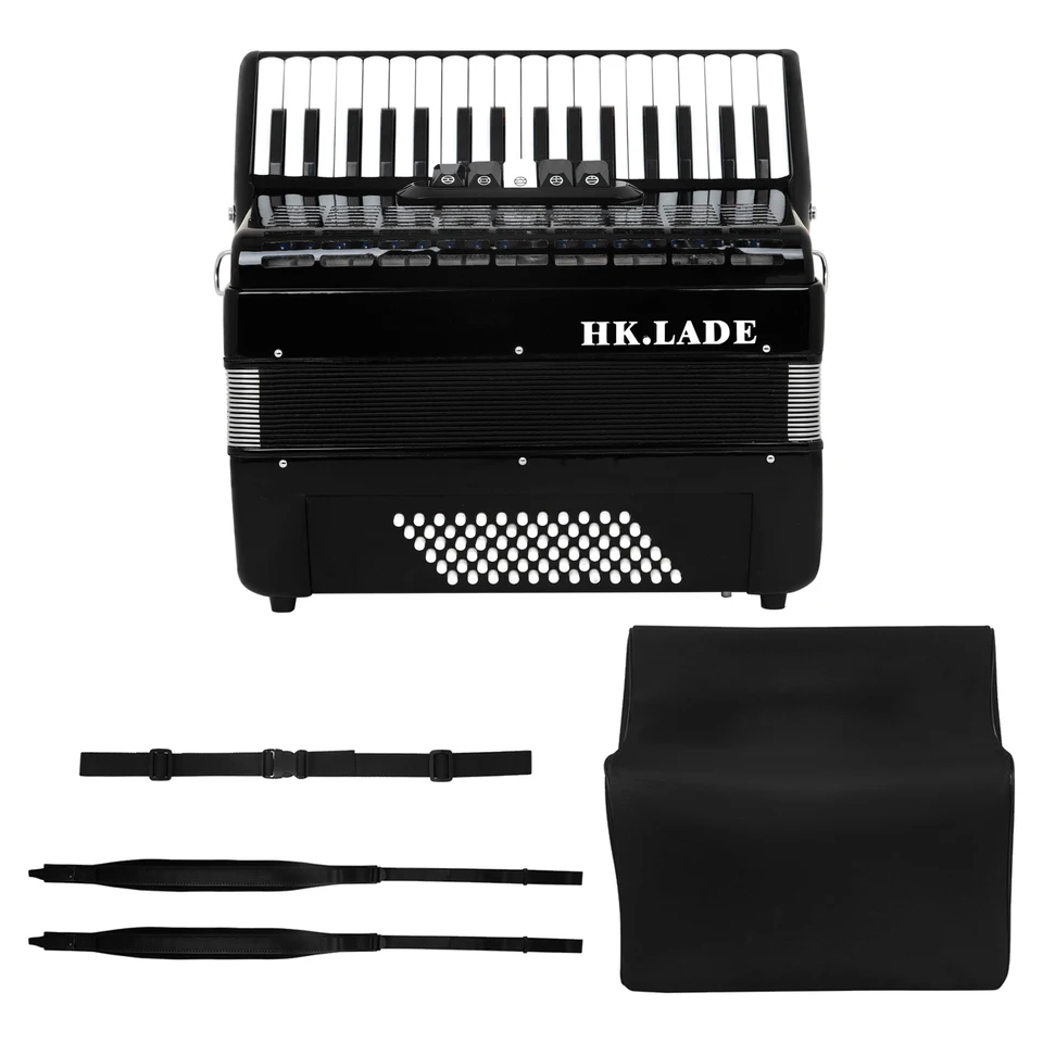 HK · LADE Black Accordion 34 Key 60/72 Bass 5 Keyboard Voice