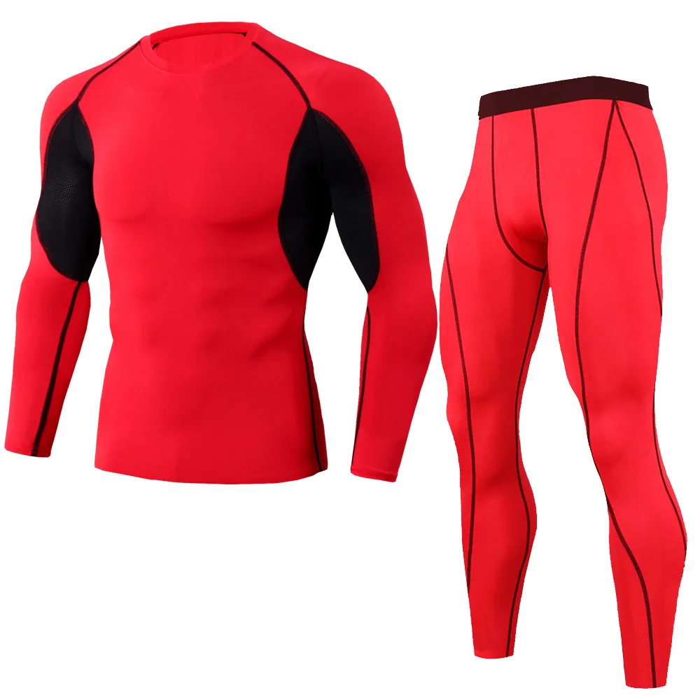 

Custom Men's Compression Running Gym Sports Quick Dry Fitness T-shirt Tights Leggings Yoga Wear Sportswear Tracksuit